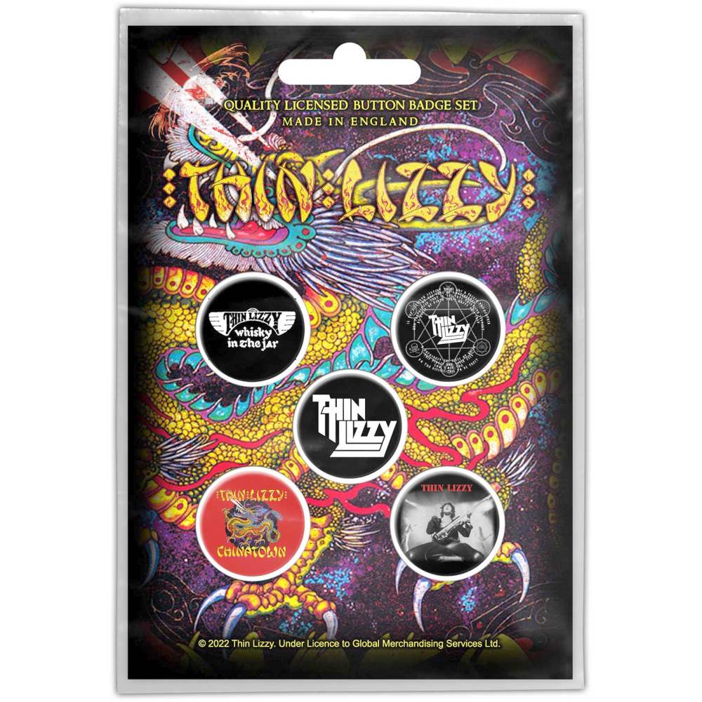 Thin Lizzy - Chinatown Bouton broche - Ensemble de 5 - Multicolore